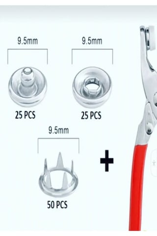 9.5 Mm Metal 50 Çıt Çıt, El Pensesi, Set- Gömlek Ve Bebe Çıtçıt M