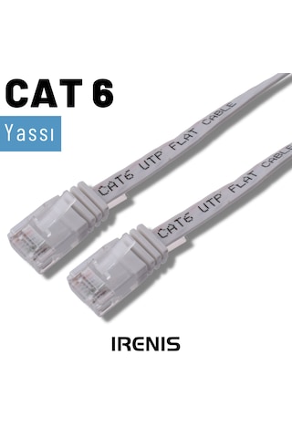 Irenıs 50 Cm Cat6 Kablo Yassı Ethernet Network Lan Ağ Kablosu