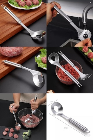 Top Köfte Yapma Kaşığı Sulu Köfte Kıyma Et Sebze Pirinç Lokma To