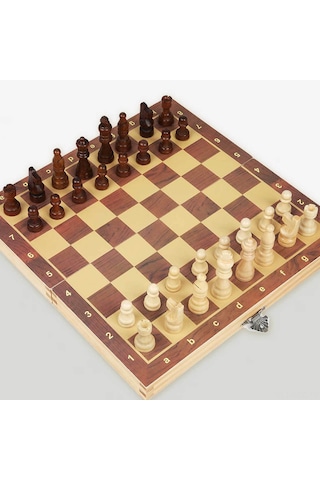 Ruicoo Taşınabilir Katlanır Ahşap Satranç Takımı - Dayanıklı Ve Renkli Tasarım, 29x29 Cm