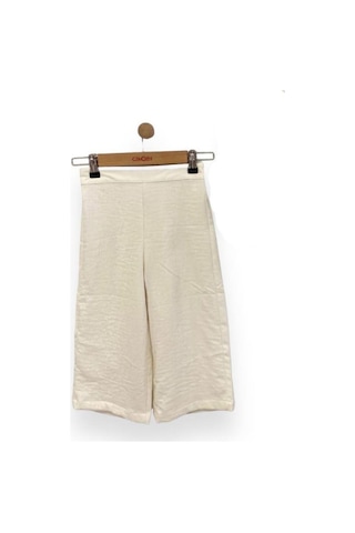 Çikoby Kız Çocuk Askılı Bluz Bol Paça Pantolonlu Takım-13762 KREM