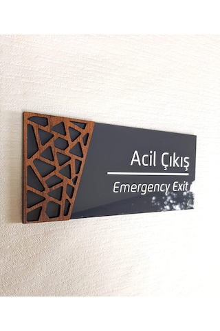 Wooden Serisi Acil Çıkış Uyarı Tabelası