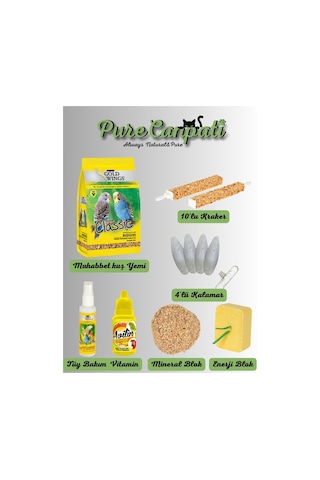 Purecanpati Muhabbet Kuş Yem Vitamin ve Bakım Seti