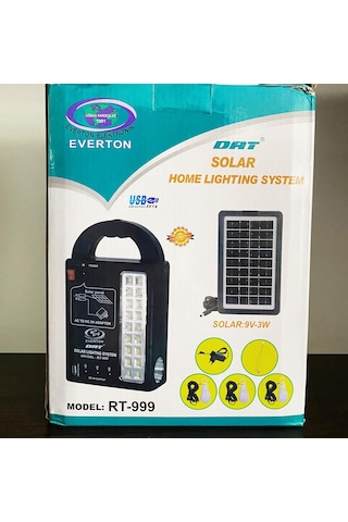 Everton Rt-999 Solar Panelli Radyo Işıldak
