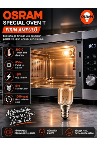 10 Lu Paket 15w E14 Fırın Ampulü 300 C Isıya Dayanıklı Sarı Işık