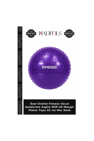 Özel Üretim Fitness Vücut Geliştirme Sağlık Msp-40 Masajlı Plates Topu 65 Cm Mor Renk