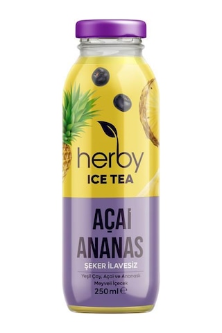 Herby Ice Tea Açai Ananas 12'li Şeker İlavesiz Soğuk Çay + Yeşil Çay Mango Ve Ananas 18'li