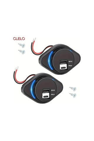 Honeybeeshop Clelo 12v Usb C Soket Çift Pd3.0 Qc3.0 24w 24v Araba Usb Portu Tip C 1 Takım