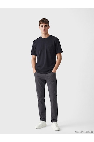 Lcw Vision Lacivert %100 Pamuk Regular Fit Basic Cepli Tişört