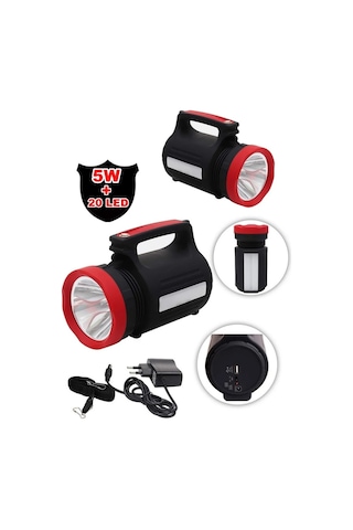 Baretta Brs500 5watt İp Askılı Işıldaklı Spot Fener