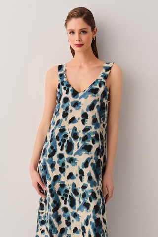 Suwen Francesca Plaj Elbisesi Sba25110p1293 Leopar Desenli Leopar