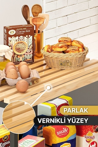 Çok Amaçlı Dolap Mutfak Bangosu Mikrodalga Fırın Rafı Sofra Servis Sunum Düzenleyici Organizer 3 Kat