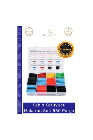 Makaronseti Isı Büzüşmeli Daralan Kablo Koruma Elektriksel İzolasyon Termal Makaron Seti 560 Parça