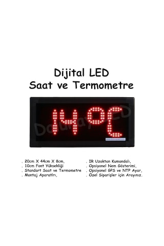 Dijital Saat Termometre 10Cm Çok Renkli