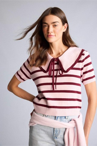 Defacto Crop Top Büyük Yaka Kazak H6636ax26sppn450 Pembe-pn450