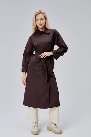 Acı Kahve Oversize Kuşaklı Trençkot Kahverengi