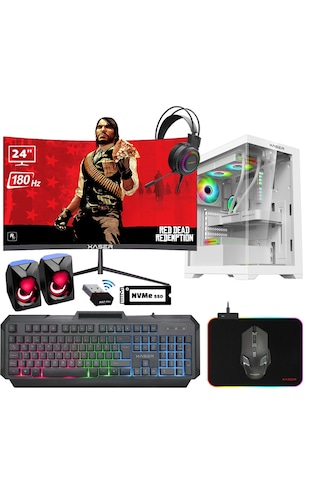 Xaser XSR909 i7-12700F 32 GB 1 TB M.2 Nvme SSD 8 GB RTX4060Ti 24" Dos Masaüstü Oyuncu Bilgisayarı