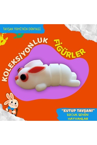 Tavşan Yumi Soğuk Seven Hayvanlar Koleksiyonu - 4 Parça 5-7 Cm Hareketli Oyuncaklar Ve Bilgilendirici Kartlat "