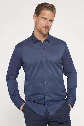 Tudors Modern Slim Fit Pamuklu Kolay Ütü Armürlü Erkek Gömlek-31493 Lacivert
