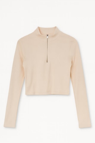 4177 Kadın Kısa Body Bluz Bej Bej