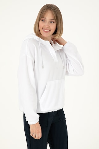 U.S. Polo Assn. Kadın Beyaz Kapüşonlu Sweatshirt 50291436-VR013