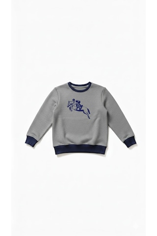 Coupon Çocuk Sweatshirt / Logo Baskılı Gri