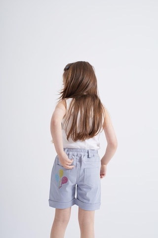 Oliventhekid Taşlı Detaylı Kız Çocuk Şort Mavi Mavi