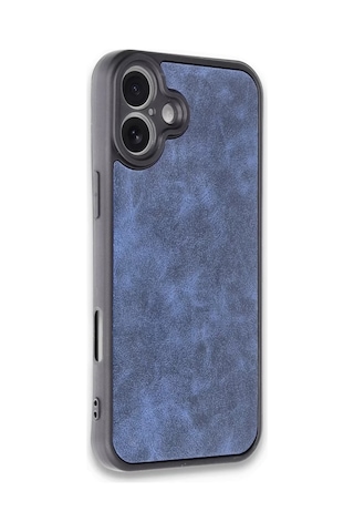 Newface Apple Uyumlu iPhone 16 Plus Kılıf Aras Deri Kapak - Lacivert