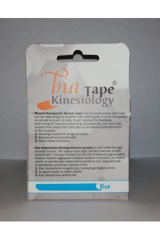 Bia Tape Bandı Mavi Renk 5Cm X 5M Kinesio Biatape Bantı