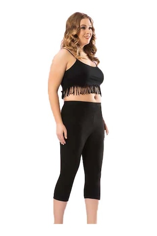 Kota Bayan Büyük Kapri Tayt Büyük Beden Dizaltı Tayt 4005 Beyaz