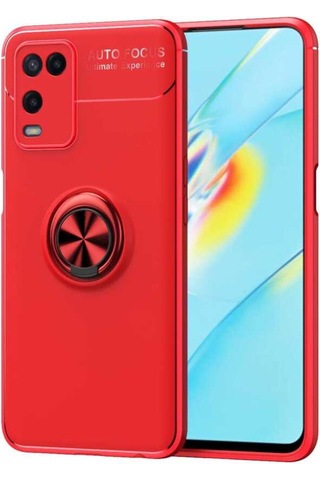 Oppo A54 4G Kılıf Zore Ravel Yüzüklü Silikon Kılıf