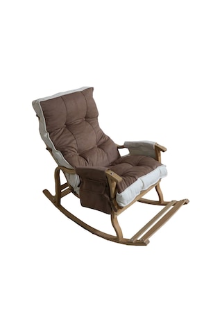 Mobildeco Sultan Lüx Kahve Krem Ahşap Çift Renklı/cepli Sallanan Ceviz