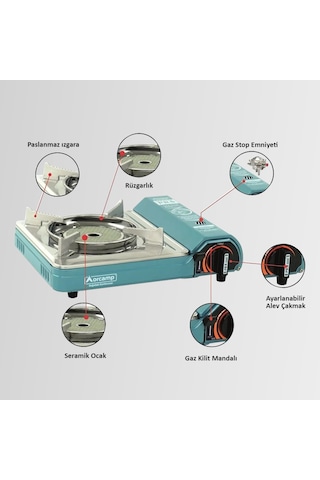 CK-508 Orcamp Seramik Tekli Portatif Kamp Ocak Çok Renkli