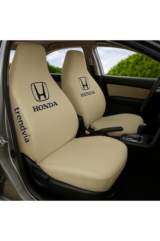 Honda Uyumlu Bej Renk Penye Kumaş Oto Koltuk Kılıfı Takımı Ön Ve Arka Servis Kılıfı Seti