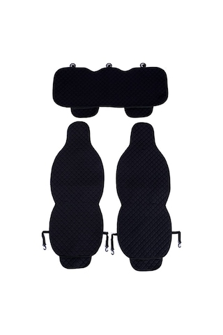 Oto Koltuk Minderi Terletmez 3'lü Set Siyah Cepli