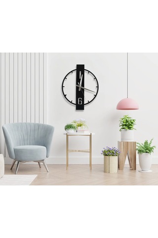 Elektrostatik Boyalı Metal Duvar Saati Sessiz Saat Mekanizması Siyah