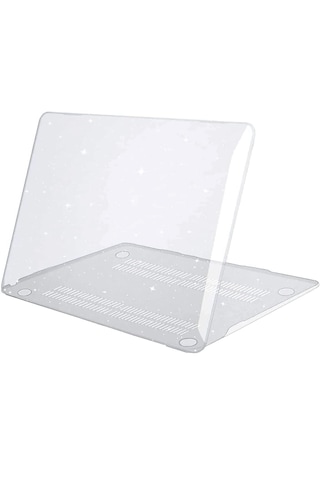 Arabulalaca Apple MacBook Uyumlu Neo A3404 13 Inç A18 Pro Çip 2026 Model Parlak Krıstal Simli Kılıf Hardcase Parlak Kristal Simli