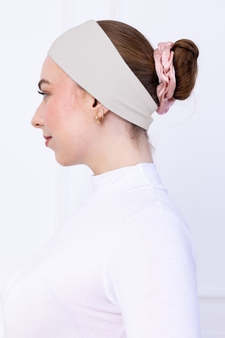 Loggia Kaymayan Silikonlu Bandana Bone - Sportif Saç Bandı-açık Bej Açık Bej