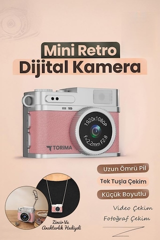 Torima CMR35 Mini Dijital Kamera Selfie Video Vlog Kamerası Mini Anahtarlık 1080p
