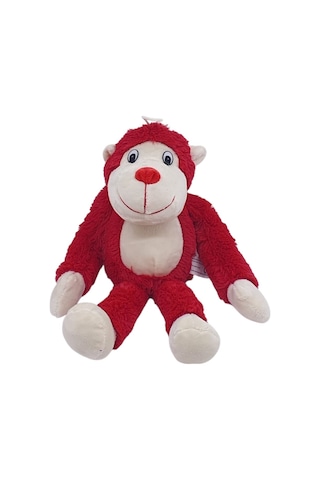 Peluş Maymun 40 Cm - Yumuşak Peluş - G5501 - Kırmızı