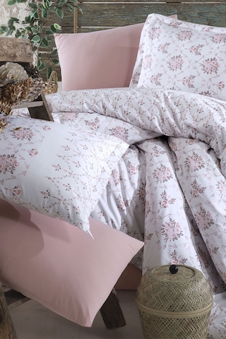 Clasy Krista Pudra Ranforce %100 Pamuk Nevresim Takımı Çift Kişilik Pudra