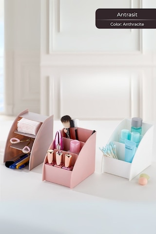 Lüks Makeup Ruj, Rimel, Oje Düzenleyici Organizer, Ruj Standı, Antrasit Çok Renkli