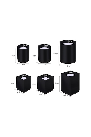 2 Adet / Takım Mobilya Karbon Çelik Wraparound Yükseltme Ayak Pedi, Stil: Kare 6x5cm Siyah Diğer