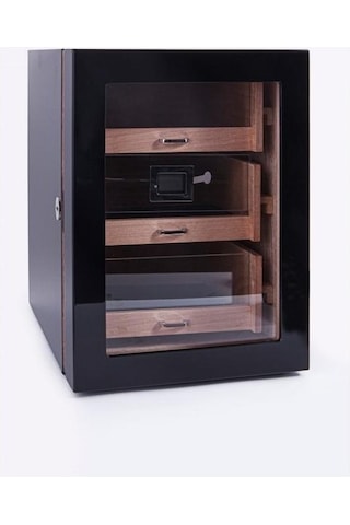 Parmida Humidor / Üç Katlı Puro Saklama Kutusu - Siyah 0119