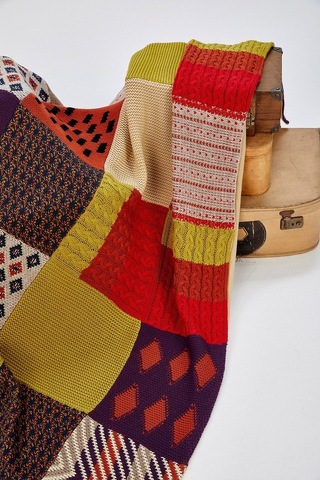 Peraluna Çift Kişilik Patch Özel Tasarım Battaniye 170X250 Cm-170X250 Cm Karışık