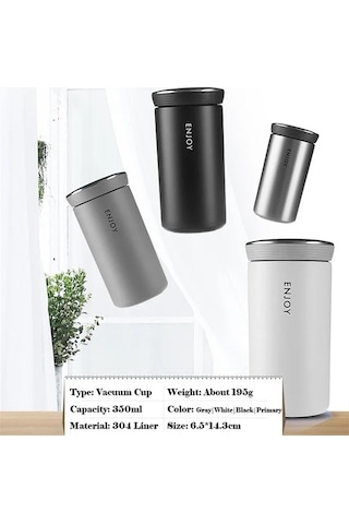 Besthome1 En Seviyeli Paslanmaz Çelik Sızdırmaz Termos Beyaz 350 Ml Beyaz