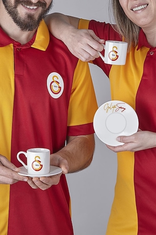 Neva N3476 Galatasaray Lisanslı El Yazılı 2'li Kahve Fincan Takımı