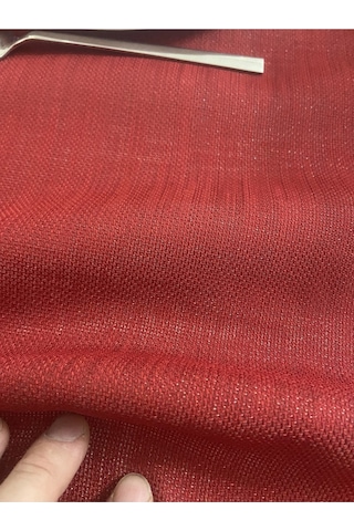 Simli Dertsiz Salon Masa Örtüsü Kırmızı