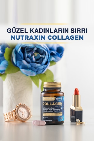 Nutraxin Hidrolize Kolajen 1050 Mg 30 Tablet Tip1 Tip3 Resveratrol Bromelain Biotin Hyalüronik asit Çinko