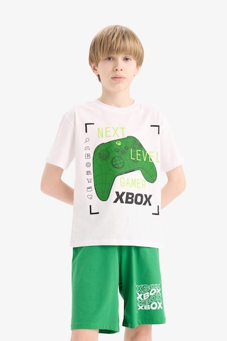 Defacto Erkek Çocuk Xbox Pijama Takımı Kısa Kollu Üst Beli Lastikli Şort E0345a825hswt34 Beyaz